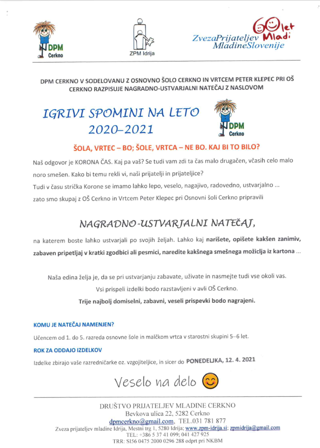 Vabilo na natečaj