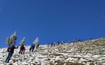 Blegoš v pomladanskem snegu in soncu